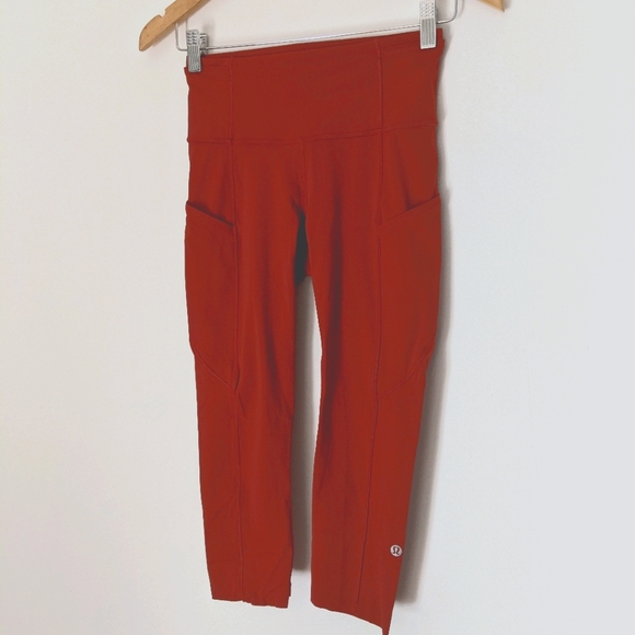 Lululemon Fast and Free Crop II Magma 4 - Picture 11 of 16